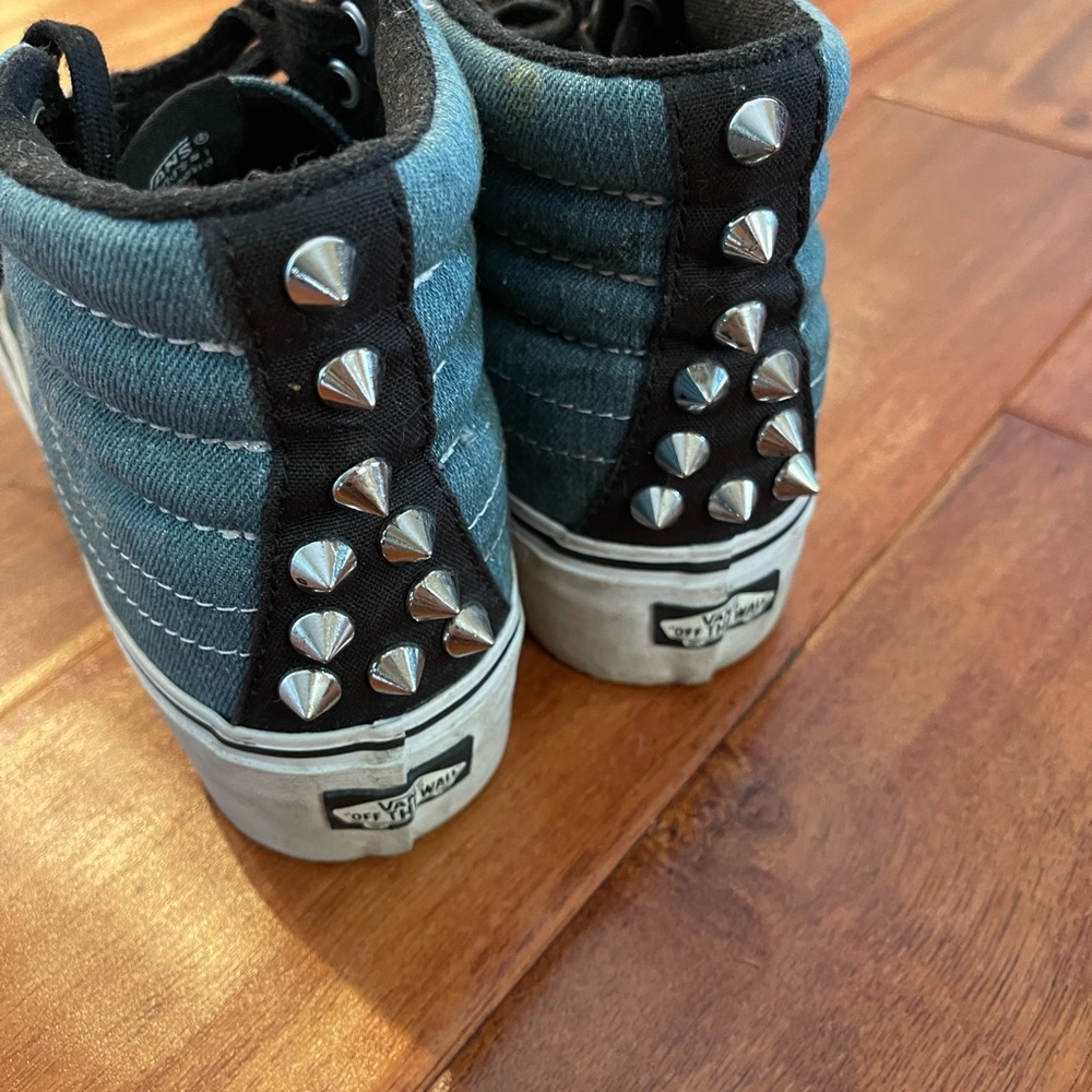 Vans Blue Denim High-Top Sneakers - Picture 3 of 5